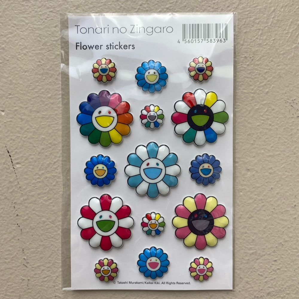 Takashi Murakami Tonari no Zingaro Puffy Multicolor Flower Stickers Tokyo